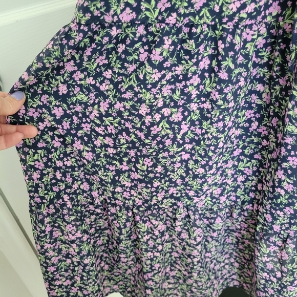 Time and Tru Floral On/Off Shoulder Flutter Sleeve Maxi Dress M NWT Multi Tiered - Picture 7 of 16